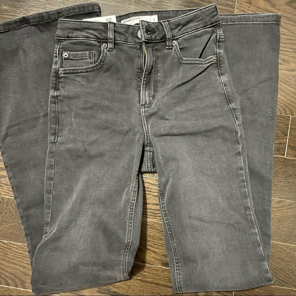GARAGE flare jeans in black size 24 or 0